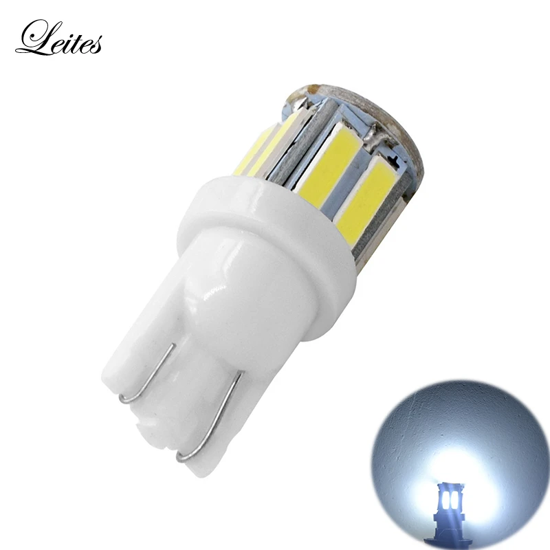 White Led T10 7014 10SMD 7020 T10 W5W LED Bulbs 194 168 2825 Wedge Replacement Lights Side Lights Interior Light.05