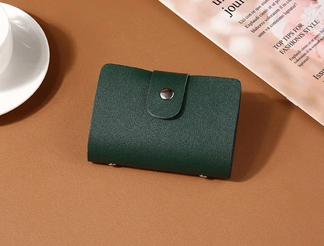 Style-B-green Новинка, чехол для карт из искусственной кожи с функцией 24 бита, бизнес-держатель для карт для мужчин и женщин, сумка для кредитных карт, ID, паспорта, карт, кошелек H088 - Цвет: Style-B-green