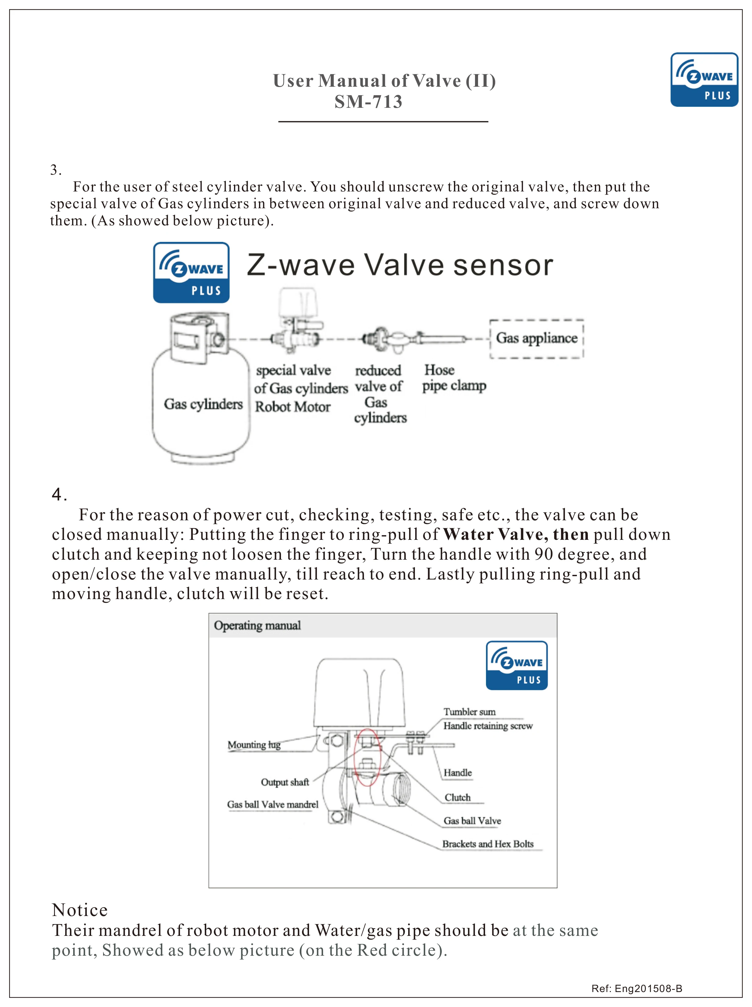 Spetu Z-Wave Water Auto Shutoff Valve Zwave Smart Home Automation Work With Z wave Water Leak Gas Leakage Sensor