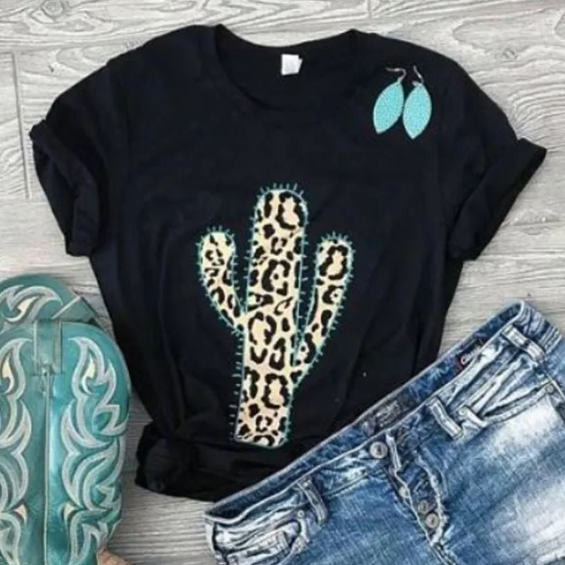 

2019 Sale and leopard women t-shirts tee top womens hot crazy female floral print tshirt t tops hot shirt thanksgiving