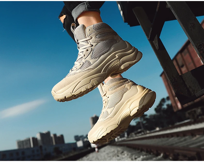 Men's Trainers Chunky Sneakers Dad Shoes High Platform Black Shoes Mens Sneakers Mesh Footwear Men Platform Sneakers High Top basketball shoes (13)