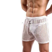 Мужские повседневные шорты, мужские модные стильные дышащие шорты, сексуальные сетчатые шорты, мужские короткие штаны