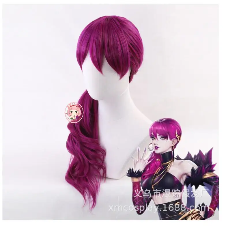 

Hug Of Agony K / DA Evelynn Violet Reddish KDA Women Long Wig Cosplay Costume Heat Resistant Synthetic Hair Wigs
