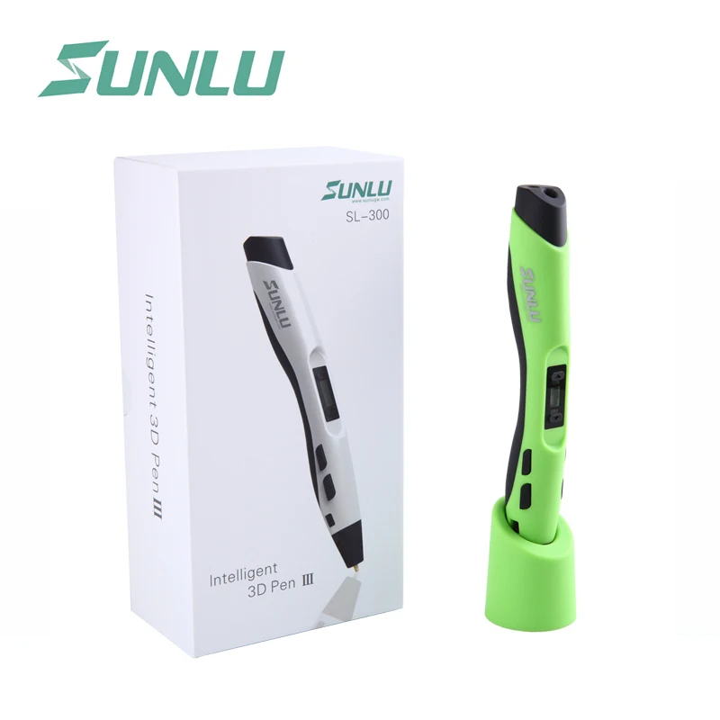 SL-300 ручка для 3d-печати 1,75 мм ABS/PLA 2 типа нити 3D ручки для рисования со светодиодный дисплеем для создания детей - Цвет: SL-300-green