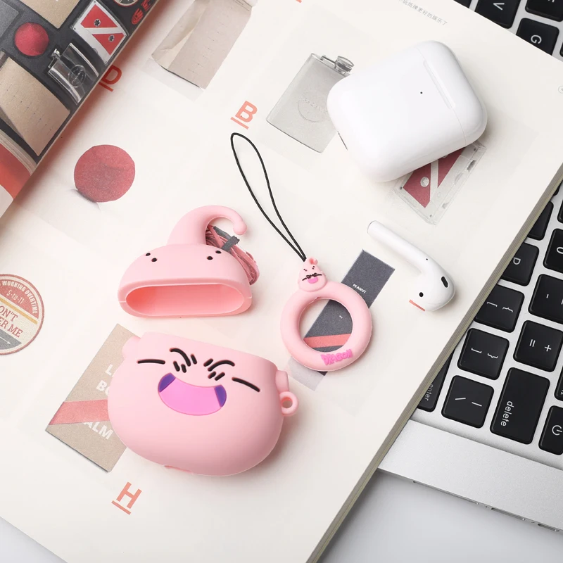 Чехол для наушников AirPods Pro Cartoon Dragon Ball Majin Buu Bluetooth, мягкий силиконовый чехол для наушников AirPods 1, 2, 3, кольцевой ремешок для наушников