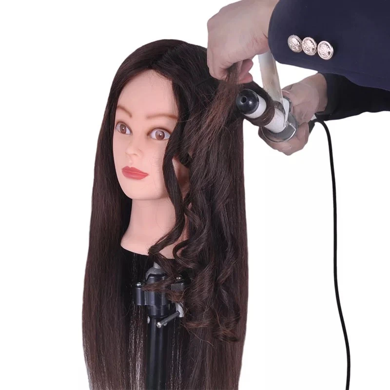 

24"Great Mannequin Head With Hair Maquiagem Dolls 70% Human Hair Mannequins For Sale Nice Hairdressing Head Dummy Training Head