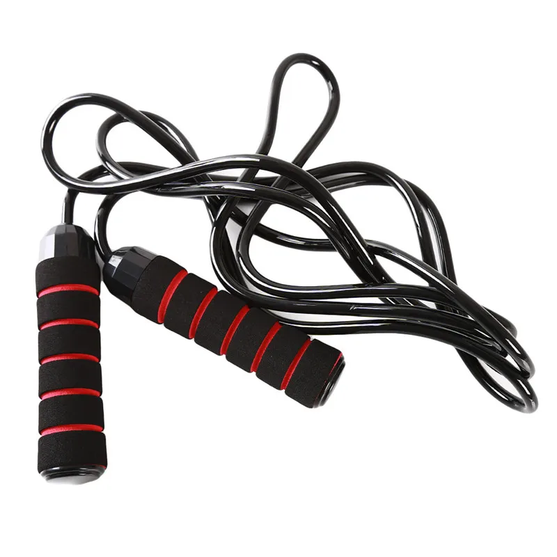 Black red Трос скакалки Скакалка фитнес-бокс Скип тренировка тренировочный вес провод Скакалка спортивные аксессуары - Цвет: Black red