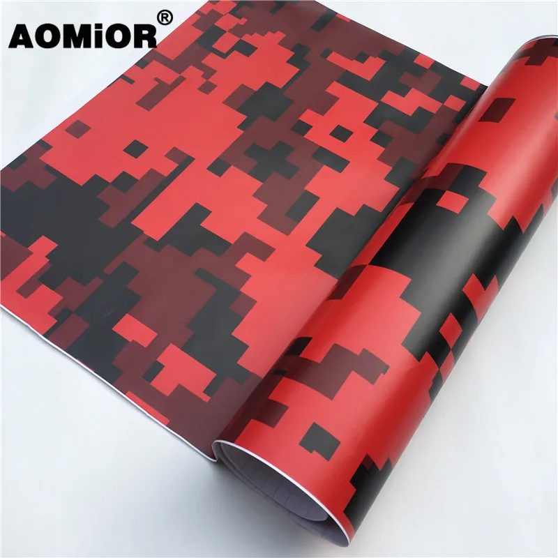 Red Digital Camo Vinyl Wrap Film (13)