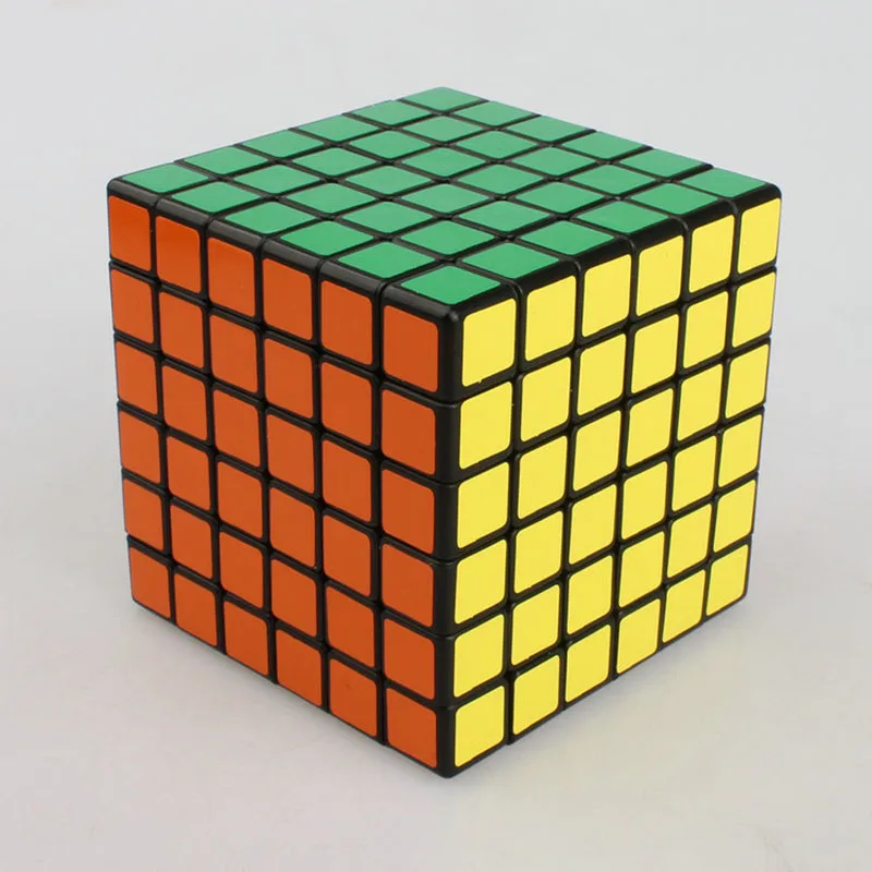 Ультра-Гладкий 6x6x6 Скоростной магический куб-головоломка, обучающий профессиональный магический куб, игры, подарки, игрушки для детей - Цвет: Черный