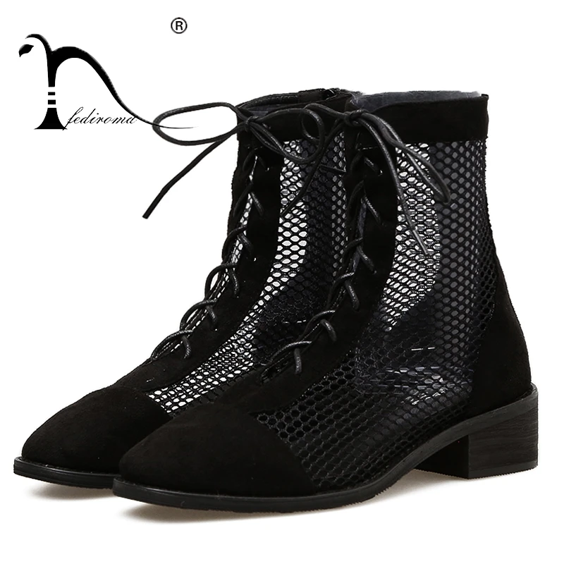 Femme Anneau Métallique Chunky Med Talon Velours Bottines Bout Pointu Chaussures d/'hiver T0
