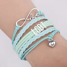 1 шт бесконечно ручная работа браслет гордость ЛГБТ браслет «Радуга» Бесконечная любовь дружеский подарок Свадебные Подвески 7503-7506