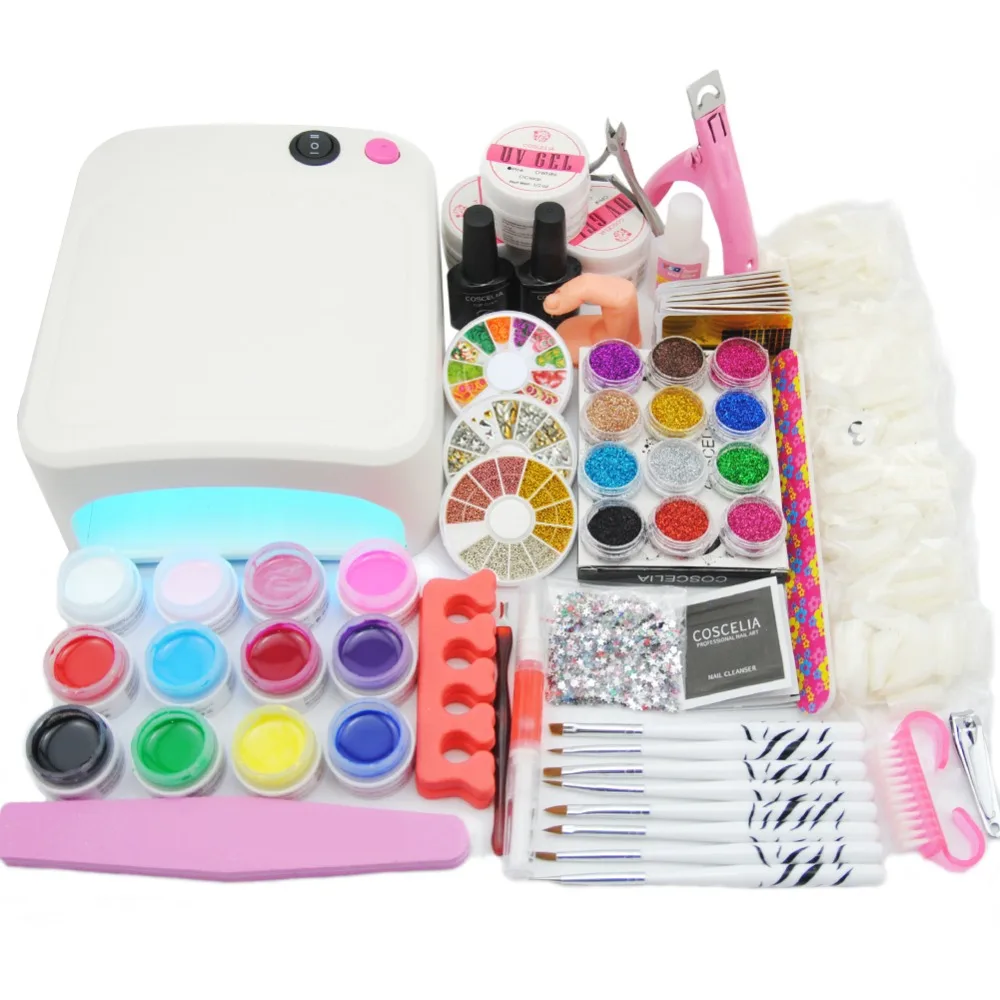 

Set For Manicure UV LED Lamp & 12 Color UV Gel Nail Polish Set Nail Art Tools For Manicure Nail Gel Polish Kit Gel Varnish Set