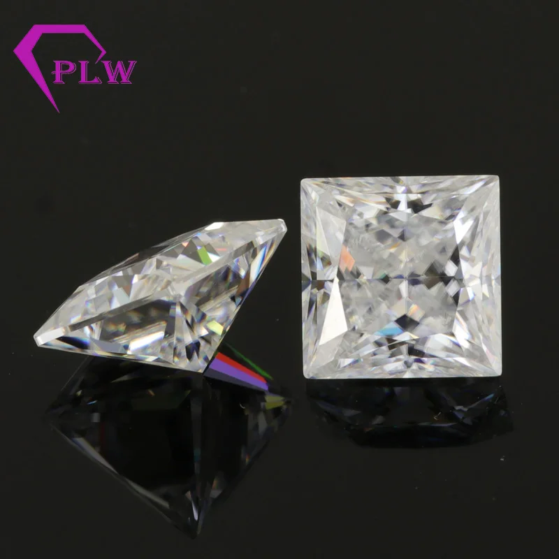 

Provence jewelry 3ex VVS EF color 3.1 carat 8*8mm princess cut loose look like diamond moissanite for ring bracelet necklace