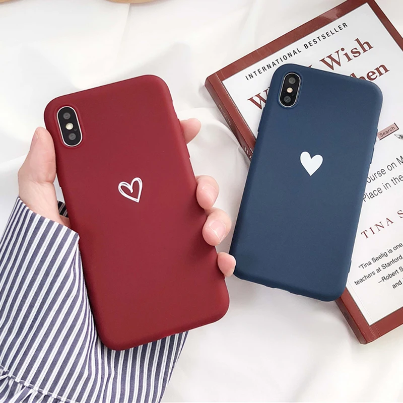 Чехол для телефона LOVECOM для iPhone 11 Pro Max XR XS Max 6 6s 7 8 Plus X винтажный милый мягкий чехол из ТПУ с гальваническим сердечком