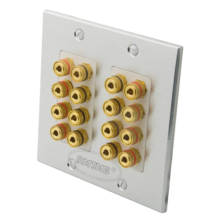 Aluminum 8.0 sound box speaker banana wall plate with female to female