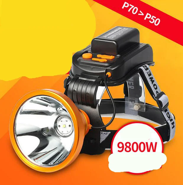 

LED Headlight Super Bright Head Light Flashlight USB HeadLamp 6 * 18650 lithium battery Rechargeable Head Light For Fishing Camp