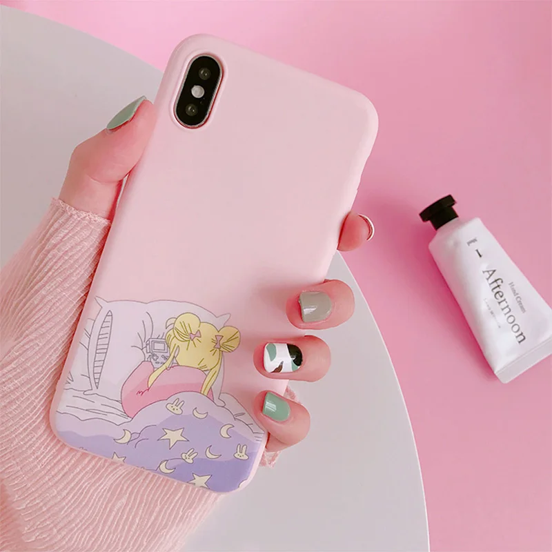 Чехол для телефона Sailor Moon для iphoe X XR XS Max чехол для iphone 6 6s 7 8 plus 11 Pro Max Модный милый мультяшный мягкий чехол s Capa - Цвет: Style 2