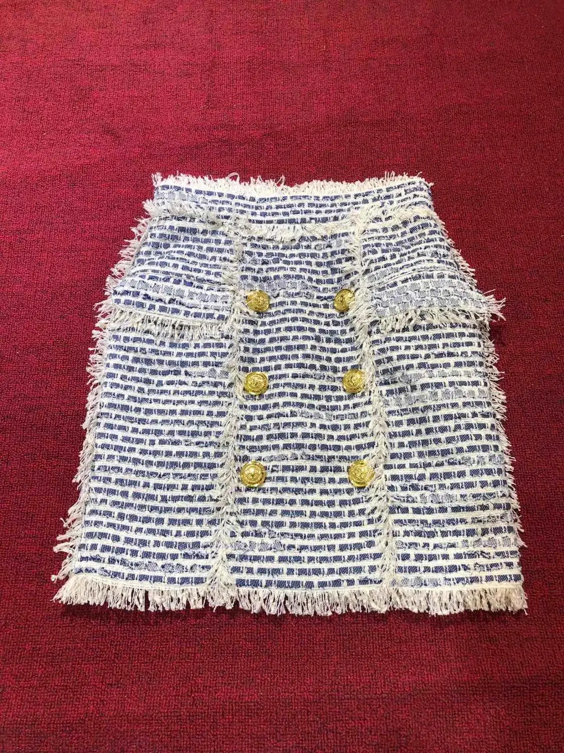 

2019 new women plaid tassel A-line skirt rmsx 7.15