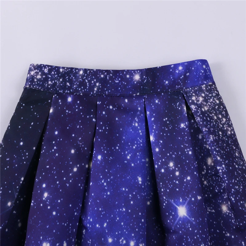 Neophil плиссированные Сатиновые макси юбки для мусульманских женщин осень зима Галактический принт богемный Высокая талия 100 см длинные Saias MS07041
