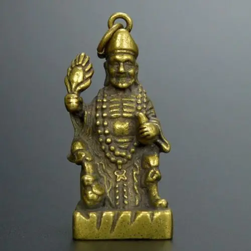 

Chinese collection handwork Carved bronze Ji Gong Buddha statue Pendant