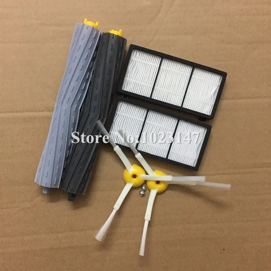 2x Extractor Brush 2x Robotic HEPA Filters and 2x side brushes 2x srew for irobot roomba 800 870 880 900 Series Cleaner new extractor brushes kit new filters brush pack kit for 800 900 series