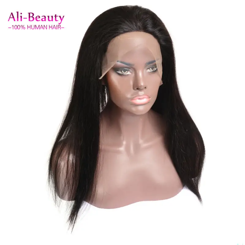 

Ali Beauty 360 Lace Frontal with Bundle Color Straight Natural Black Human Hair Extensions Pre Plucked 360 Frontal With Bundles