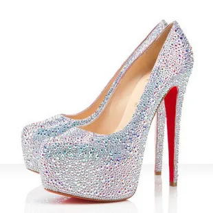 wedding shoes women high heels crystal 