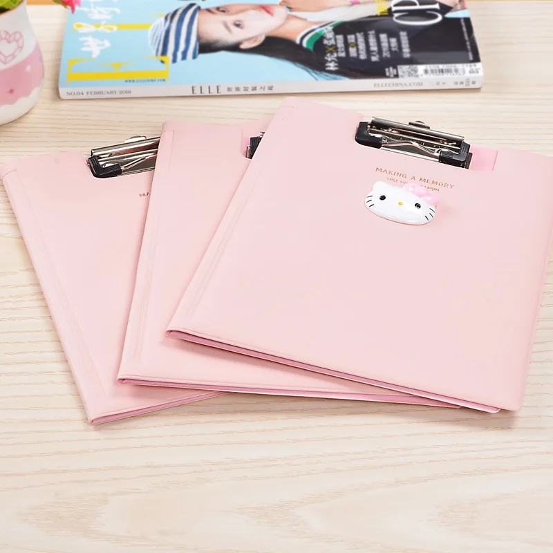 

1 pcs.Kawaii Kitty Cat Storage Book A5 Paper File Folder Clipboard.Multifunction Document Folder Paper Clip Office Home School