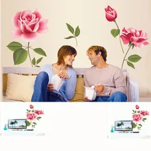 DIY rose flower pattern removable vinyl decal home decor wall sticker high quality on hot selling