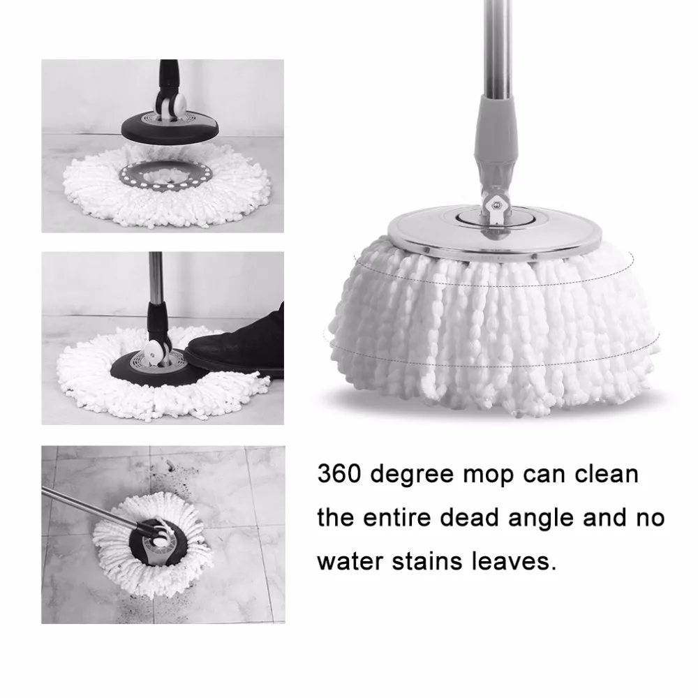 Home Use Super Soft Microfiber Home Cleaning Floor Mop Heads 360 Degree