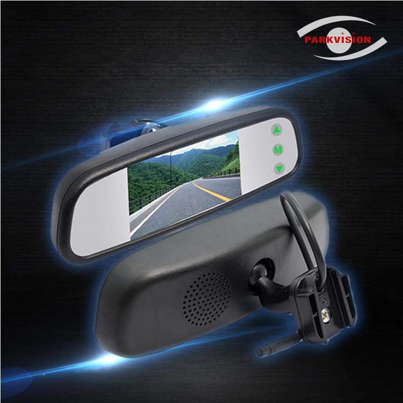 

PARKVISION 1200 cd/m2 Auto High Brightness 4.3 Inch for Small Car Rearview Mirror Monitor Ultra Bright LCD Hidden Touch Control