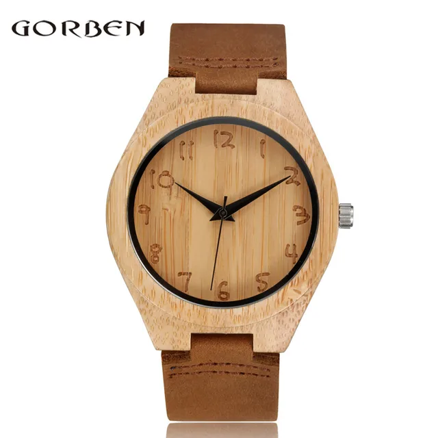 GORBEN Brand Fashion Sculpture Bamboo Analog Quartz Wooden Mens Watches Hot Sale GORBEN Brand Fashion Sculpture Bamboo Analog Quartz Wooden Mens Watches Hot Sale