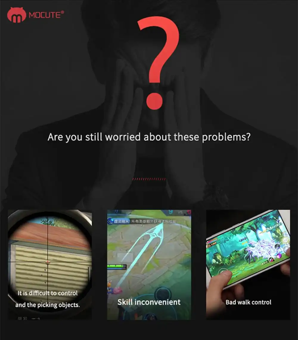 MOCUTE 058 Bluetooth Gamepad PUGB Controller Universal Game Controller PUGB Mobile Joystick Control for Android iOS Smartphone
