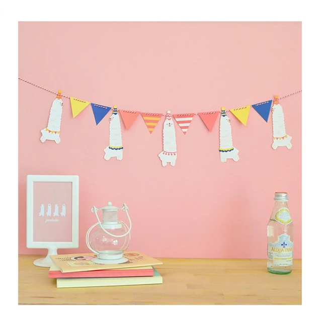Children S Day Flag Banner Cartoon Animal Alpaca Party Paper Banner Children S Day Flag Banner Cartoon Animal Alpaca Party Paper Banner