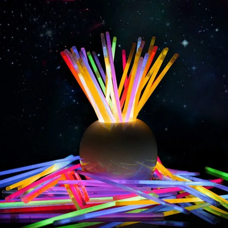 

100Pcs Multi-Color Lightstick Float Fluorescent Lightstick Light Night Float Rod Lights Dark Glow Stick for Party T0.3
