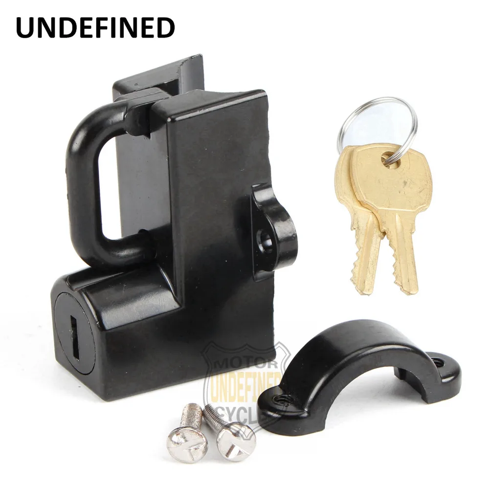 Black Motorcycle Universal 7/8'' 22mm Tube Mount Helmet Anti theft Security Lock For Honda
