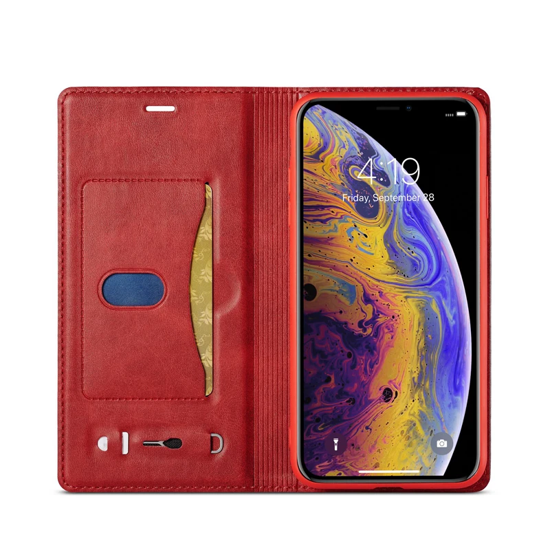 Кожаный чехол портмоне с откидной крышкой для iPhone XS Max XR X 7 8 Plus 6 6s + Стиль Новинка В