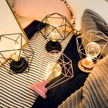 

Dropshipping Creative Desk Lamp Iron Bedroom Decoration Photography Prop Lamp