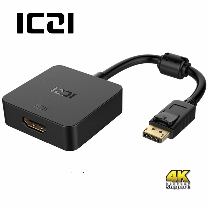 ICZI 4 كيلو DisplayPort إلى HDMI داعم محول السلبي أو نشط الذهب-مطلي موانئ دبي إلى محول HDMI للعرض عرض