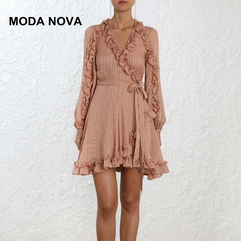 MODA NOVA/дизайнерское платье для подиума женское сексуальное кружевное с оборками и