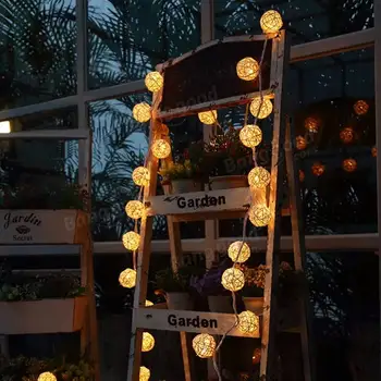 

LED Battery String Lights 10M 80pcs Handmade Rattan Balls led String Lights Fairy Party Wedding light,Patio,Home room Decor
