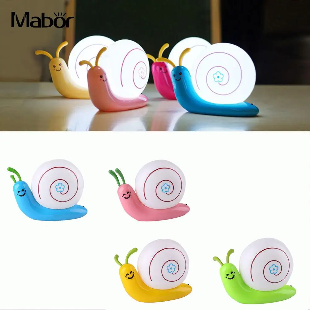 

Led Night Light Snail Table Lamp Rechargeable Battery Children Kids Baby Sleeping Bedroom USB Novel Reading Animal Durable