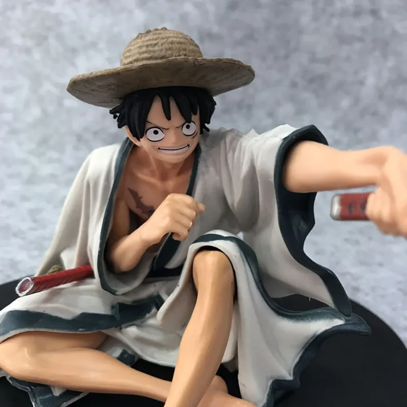 Anime One Piece BWFC Sitting Kimono Umbrella  Monkey D Luffy PVC Action Figure Toy Figuras Dolls Brinquedos 13cm (6)