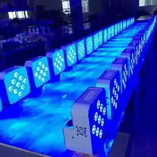 6 шт,, Батарея света 9 шт. x 10 Вт RGBW светодиодный параболический алюминизированный отражатель Беспроводной светодиодный par64 Может DMX Перезаряжаемые освещение