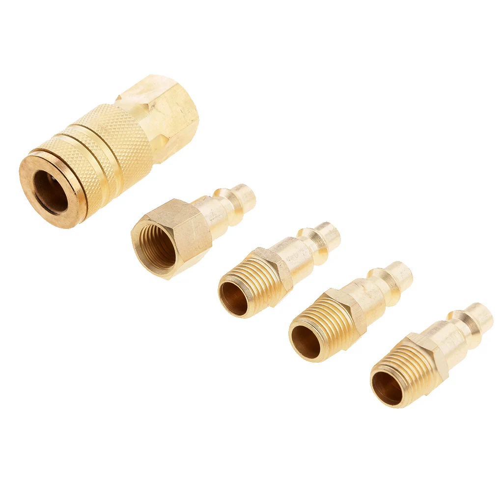 5PCS Air Line Hose Compressor Fitting Connectors Thread 90 Degree Elbow Quick Fitting Female Quick Release Coupler 1/4inch NPT