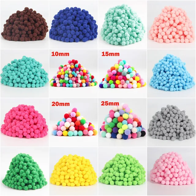 Помпон 8 мм 10 мм 15 мм 20 мм 25 мм 30 мм мягкий Pompones пушистые плюшевые ремесел помпоны diy руками мяч пушистика Home Decor швейные принадлежности 20 г