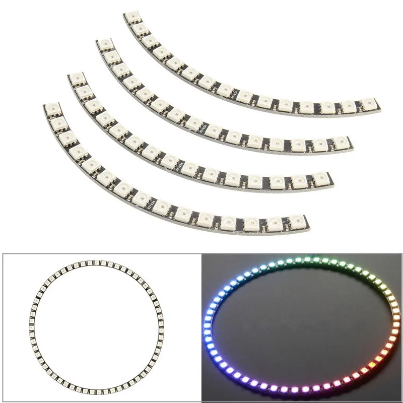 Ring Wall Clock 60 X Ultra Bright WS2812 5050 RGB LED Lamp Panel with