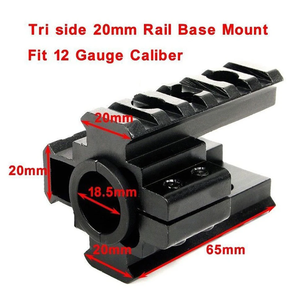 20 мм трехрельсовый тройной боковой Пикатинни Вивер ствол основание Крепление просвечивается для 12 калибра прицел охота