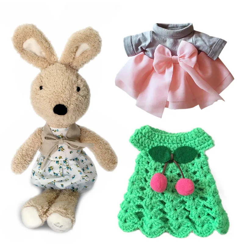Милый кролик Зайка плюшевые куклы с сменной одеждой чучело мягкие игрушки для детей девочек детские игрушки подарки на год - Цвет: Style 10