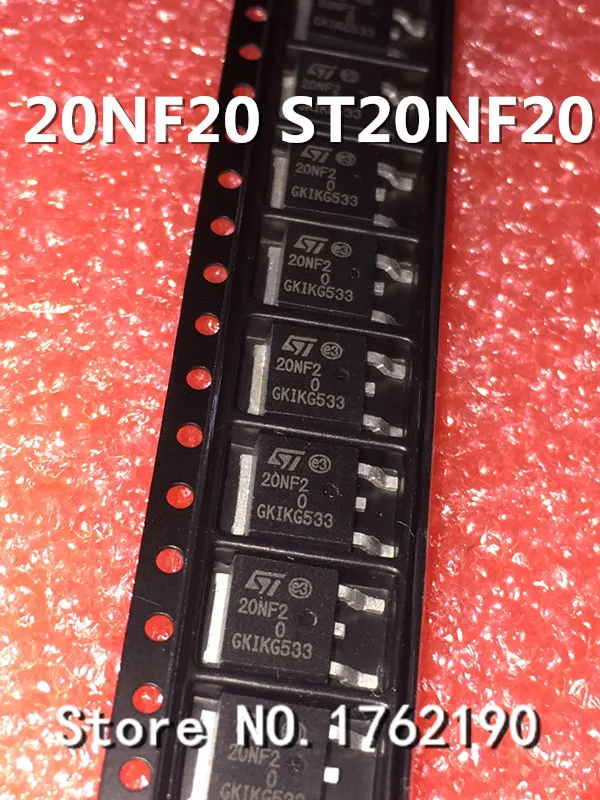 

10PCS/LOT 20NF20 STD20NF20 TO-252 FET 20A 60V SMT TO252 MOS-N Channel